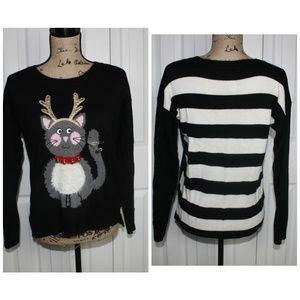 No boundaries Holiday jingle bells Cat sweater